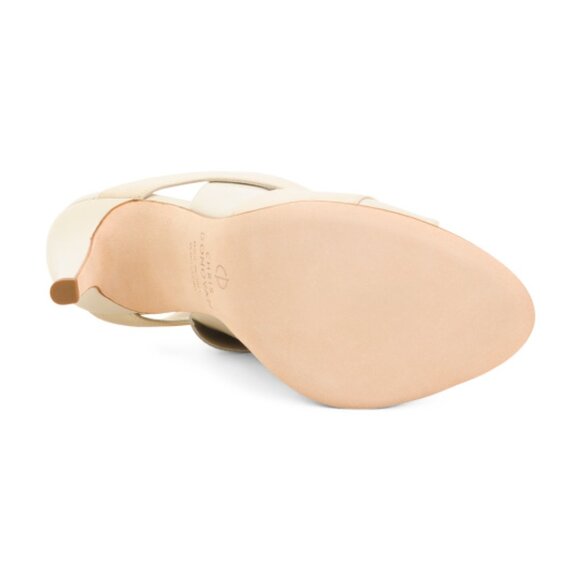 NEW CHRIS DONOVAN Made In Italy Leather Pegasi Heeled Mules in white 1225 18t9 - Picture 8 of 10